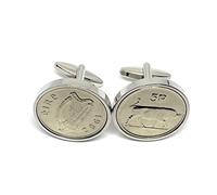 Premium 1982 Large Old style Irish 5p coin for a 43rd birthday cufflinks