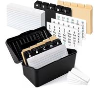 Premium 1Set Recipe Box with Cards and Dividers, Box, Stickers & Labels Index Card Holder Easy to Use Index Cards for Home Recipes Flashcards Address Office Supplies
