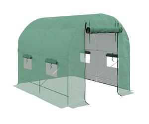 Premium 2.5x2m Polytunnel Greenhouse w/ Steel Frame & Roll-up Door - High-Qualit