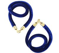 Premium 2.7m Blue Velvet Ropes with Hooks - Ideal for Events Red Carpet Grand Openings Crowd Control and Safety - Set of 2 for Enhanced Elegance and Durability