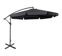 Premium 2.7m Garden Cantilever Parasol Sun Shade - Crank - High Quality - Black
