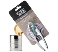 Premium 2-in-1 Manual Can Opener - Taylors Eye Witness, Easy to Use Tin Opener, Kitchen Gadget Made with Built-in Bottle Opener, Sturdy Zinc Aluminum Construction with Silver & Aqua Blue Colouring
