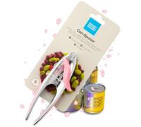 Premium 2-in-1 Manual Can Opener - Taylors Eye Witness, Easy to Use Tin Opener, Kitchen Gadget with Built-in Bottle Opener, Sturdy Zinc Aluminum Construction with Silver & Cherry Blossom Colouring