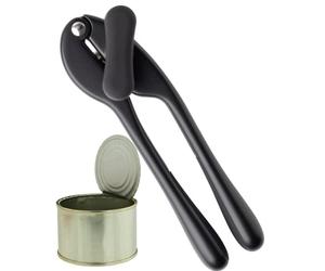 Premium 2-in-1 Manual Can Opener - Taylors Eye Witness, Easy to Use Tin Opener, Perfect Kitchen Gadget Made with Built-in Bottle Opener, Sturdy Zinc Aluminum Construction with Matt Black Colouring.