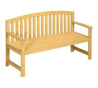 Premium 2-Person Outdoor Wooden Garden Bench with Armrest - Orange