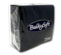 Premium 2-Ply Black Paper Serviettes 200pcs 33x33cm Luncheon Serviettes Disposable Strong Table Napkins for Dining, Parties & Events, Absorbent Dinner Serviettes