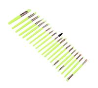 Premium 20-Piece Makeup Brush Set with Soft Fiber Hair, Fluorescent Green Plastic Handles & Aluminium Ferrules for Powder, Blush, Eye Shadow Application
