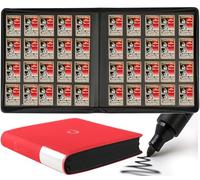 Premium 2000 Pocket Card Binder - 20 Pocket Trading Card Binder with Sleeves Fits 2000 Cards, Ringless Card Album for TCG - Model A，Classic Red