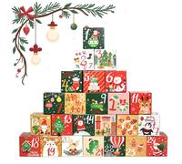 Premium 2025 Advent Calendar Kit 24 Empty Boxes to Personalise, Eco Cardboard DIY Christmas Countdown Set with Festive Patterns (7x7x7cm)