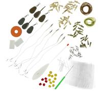 Premium 208pc Carp Fishing Tackle Kit - Complete Terminal Tackle Set with Hair Rigs, Weights, Swivels, Floating Baits, Rig Tubing, PVA Bags and Essential Accessories