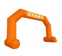 Premium 20ft Start and Finish Line Inflatable Arch - Includes Powerful Blower, Hexagonal Design for Outdoor Race Advertising and Commerce (Orange)