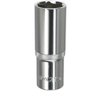 Premium 21mm Forged Steel Deep Drive Socket - 1/2" Square Drive With Polished Chrome Finish