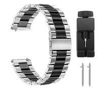 Premium 22mm Stainless Steel Metal Strap with Three Design Versatile Stylish and Comfortable Rugged Watch (Dark Gray, One Size)