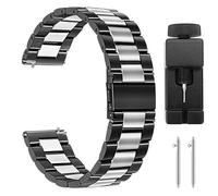 Premium 22mm Stainless Steel Metal Strap with Three Design Versatile Stylish and Comfortable Rugged Watch (Black, One Size)