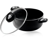 Premium 24cm Non-Stick Saucepan & Casserole Range with Steam Vent Glass Lids - Induction Safe - Soft Touch Handle - Large 6L Capacity - Dishwasher Safe Aluminium - P650