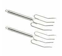 MasterClass Stainless Steel Meat Lifting Forks (Set of 2), Silver