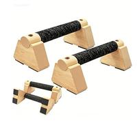 Premium 25cm Wooden Parallettes-Push Up Bars for Floor, Bodyweight Calisthenics Bars, Push Up&Strength Training Fitness Equipment