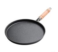 Premium 26cm Cast Iron Nonstick Flat Pan for Cooking Mouthwatering Pancakes or Savory Crepes at Home (木手柄)