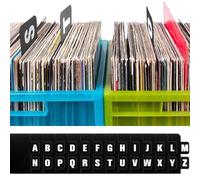 Premium 26Pcs Record Dividers, 5.7x4.7" Black Vinyl Record Dividers with Alphabet Tabs, A-Z Alphabetical 26 Record Holder Organizer Guides for Album CD DVD Media Book