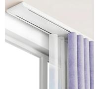 Premium 2Layer Curtain Rod Silent Ceiling Mount Aluminum Track for Room Dividers &4.1m/13.5ft Perfect for Balconies & Space SeparationWhite