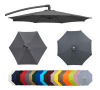 Premium 2m/2.3m/2.7m/3m Garden Patio Umbrella Replacement Canopy CoverGray Parasol Fabric for 6/8 Ribs Outdoor Umbrella Protection Waterproof & UV Resistant