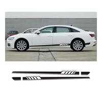 Premium 2Pcs Vinyl Side Skirt Stripes, For Audi Series - Compatible with A3 8P/8V, A4 B6-B8, A6 C5-C7, Q5/Q7/TT Car Vinyl Side Stripes Sticker