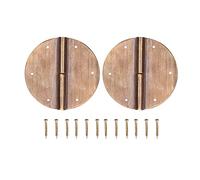 Premium 2Set Round Brass Hinges Antique Chinese Style Furniture Hardware Strong Double Pin Joint Hinges for Wardrobes Cabinets Folding Tables Heavy Duty Brass Material 6cm 2.4