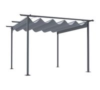 Premium 3.5M x 3.5M Retractable Canopy Pergola: Metal, Grey, Steel. Create Outdo