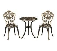 Premium 3-Piece Cast Aluminium Bistro Set with Parasol Hole - Perfect for Balcon