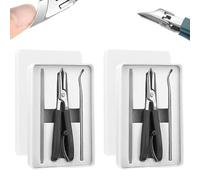 Premium 3-Piece Eagle Beak Nail Clipper Set, Eagle Beak Wide Jaw Nail Clippers Set, 25° Slanted, Anti-Splash, Long Handle, for Men Women Thick Nails, Ingrown Toenail Care & Seniors，Black+Black
