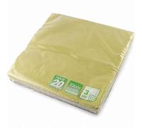 Premium 3-Ply Disposable Paper Napkins 33cm - 20 Count Strong, Soft & Absorbent Serviettes for Home, Parties & Catering Use (Gold)