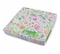 Premium 3-Ply Disposable Paper Napkins 33cm - 20 Count Strong, Soft & Absorbent Serviettes for Home, Parties & Catering Use (Flower)