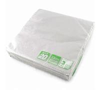 Premium 3-Ply Disposable Paper Napkins 33cm - 20 Count Strong, Soft & Absorbent Serviettes for Home, Parties & Catering Use (Silver)