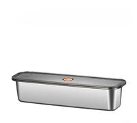 Premium 304 Stainless Steel Noodle Keeper, Sealed Storage Box with Leak-Proof Lid for Spaghetti and Dry Food, Micro-Vacuum Kitchen Container, Silver(1400)
