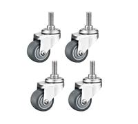 Premium 304 Stainless Steel Universal Caster Wheels, 3.8-5.1cm, Rustproof, Silent, with Brake, TPR Material, Optional Shelf (3.8cm) for Smooth Mobility