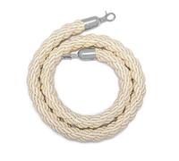 Premium 31.5in Retractable Barrier Rope with Metal Snap Hooks - 80cm Dirty White Support Cord for Hotels Stores Cinemas - Stylish Crowd Control Solution
