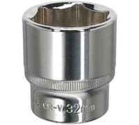 Loops 32mm Forged Steel Drive Socket - 1/2" Square Drive - Polished Chrome Vanadium in Metallics Loops Metallics