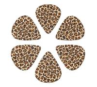 Premium 351 Shape Plectrums 6-Pack Wild Animal Cheetah Leopard Print, Guitar Picks for Electric, Bass & Acoustic, Professional Grade 0.46-0.96mm