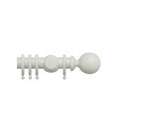 Premium 35mm Wooden Curtain Pole Set - Chalk White 280cm