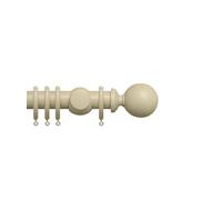 Premium 35mm Wooden Curtain Pole Set - Cotton Cream 170cm