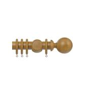 Premium 35mm Wooden Curtain Pole Set - Light Oak 210cm