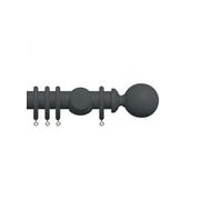 Premium 35mm Wooden Curtain Pole Set - Slate Grey 410Cm