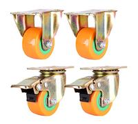 Premium 360° Rotating Caster Wheels with Brake Heavy-Duty Double Bearing Thickened Mounting Plate Set of 4 for Smooth Mobility and Stability