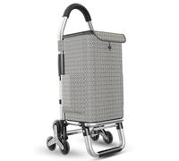 Premium 36L Folding Shopping Trolley with 6 Wheels - Lightweight Durable Easy Storage Checkerboard Design - Ideal Grocery Cart for Shopping Market & Travel