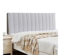 Premium 3cm Thick Upholstered Headboard Cover Elastic Protection for Wooden Leather Metal Beds - Decorative Bed Head Cover (210cm Gray)