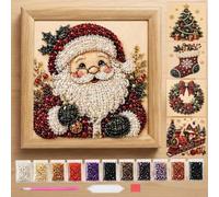 Premium 3D Pearl Christmas Wall Art Kit, Scratch-Resistant Non-Fading，E：1