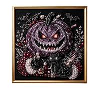 Premium 3D Pearl Dark Gothic Diamond Painting Art Kit, with Frame| Diamond Painting Kit with Frame for Adults, DIY Special Shape Diamond Art Kits for Beginners, Home Decor and Gifts
