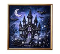Premium 3D Pearl Dark Gothic Diamond Painting Art Kit, with Frame| Diamond Painting Kit with Frame for Adults, DIY Special Shape Diamond Art Kits for Beginners, Home Decor and Gifts