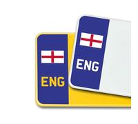 Premium 3M Vinyl Stickers for UK Car Number Plates Decorative Purposes - England (Cross of St George) - Bubble-Free & Easy Application - Set of 2 (Front & Rear) (ENG, Blue)