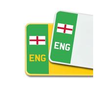 Premium 3M Vinyl Stickers for UK Car Number Plates Decorative Purposes - England (Cross of St George) - Bubble-Free & Easy Application - Set of 2 (Front & Rear) (ENG, Green)
